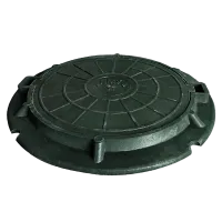 Люк полимер-песчаный легкий малогабаритный усиленный 30кН (ЗЕЛЕНЫЙ)