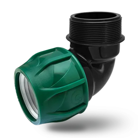 Колено компрессионное (угол) Poelsan 20 x ½" с наружной резьбой