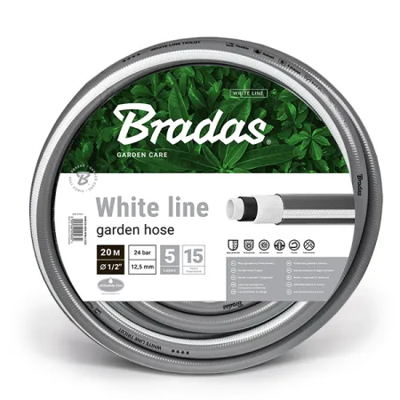 Шланг ПВХ поливочный армированный BRADAS WHITE LINE 5/8" 50м