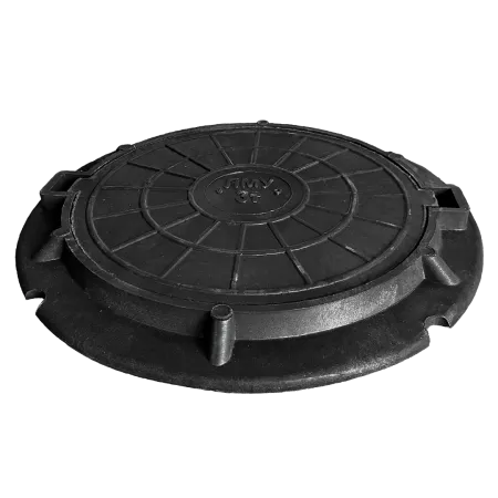 Люк полимер-песчаный легкий малогабаритный усиленный 30кН (ЧЕРНЫЙ)